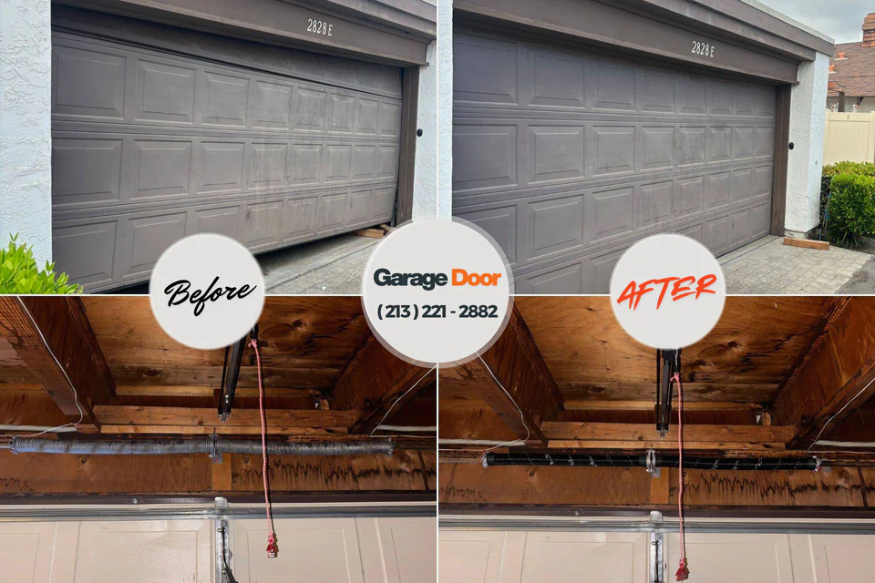 Before and after: garage door repair Bean Station, TN